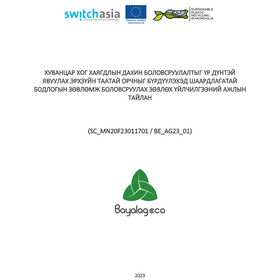 Хуванцар хог хаягдлын дахин боловсруулалтыг үр дүнтэй явуулах бодлогын зөвлөх үйлчилгээний тайлан